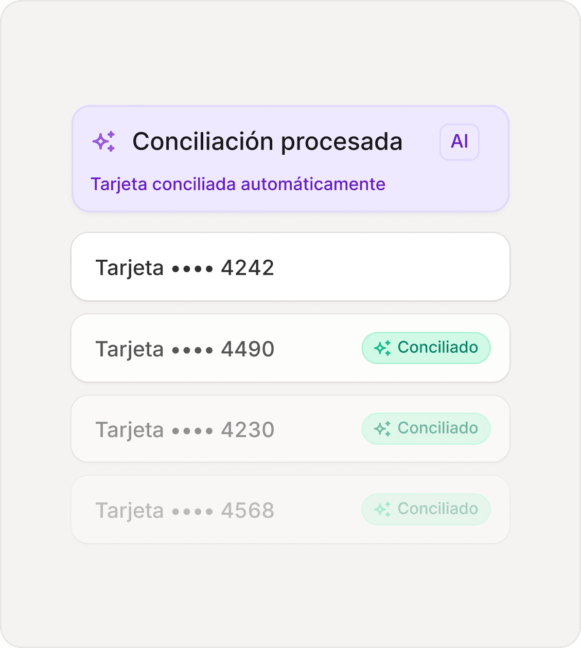 Conciliación automática de tarjetas corporativas
